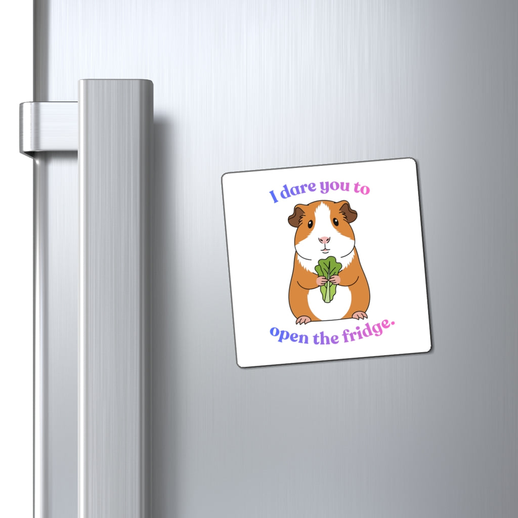 Guinea Pig Fridge Magnet — "I Dare You to Open the Fridge" Cute Veggie Pet Magnet