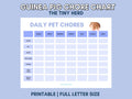 Guinea Pig Chore Chart Printable | Daily Care Checklist PDF