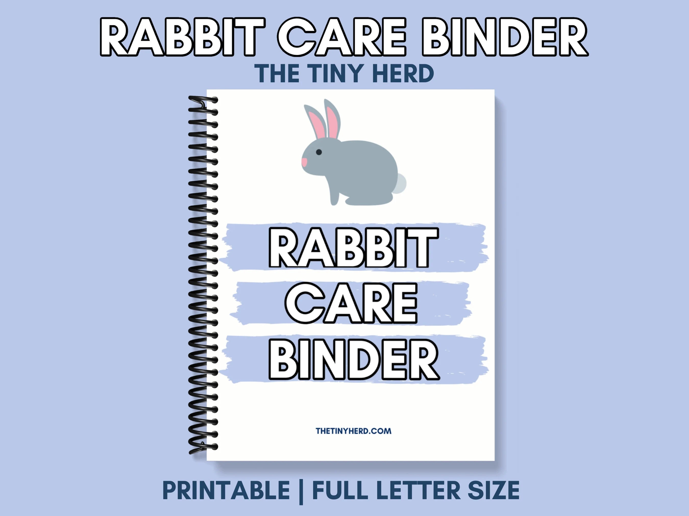 Rabbit Care Binder Printable | Bunny Health & Routine Tracker PDF
