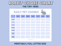 Rabbit Chore Chart Printable | Daily Bunny Care Checklist PDF